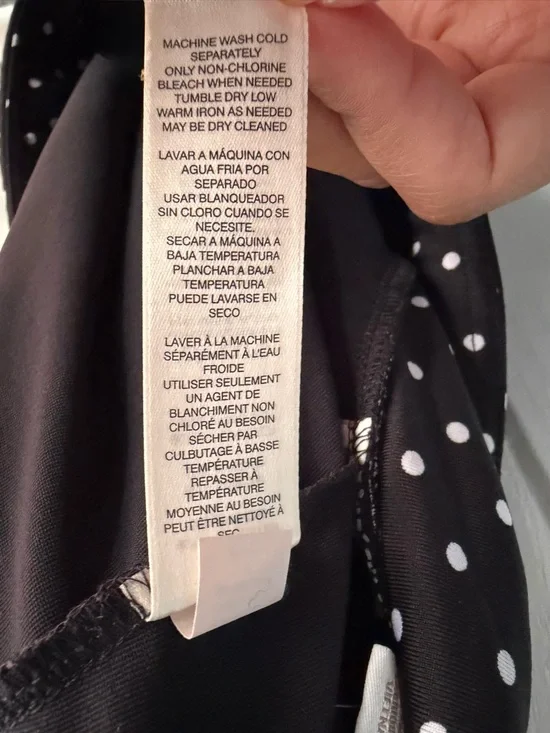 WEEKENDS BY CHICO’S SIZE 2 (L/XL) Polka Dot SKIRT Black White - Picture 11 of 16